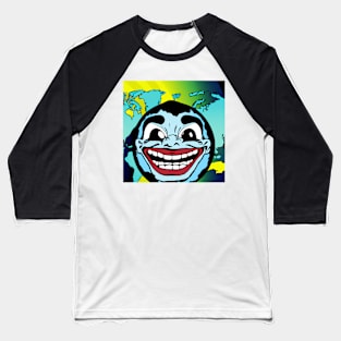 Smiling Earth Ai Art Baseball T-Shirt